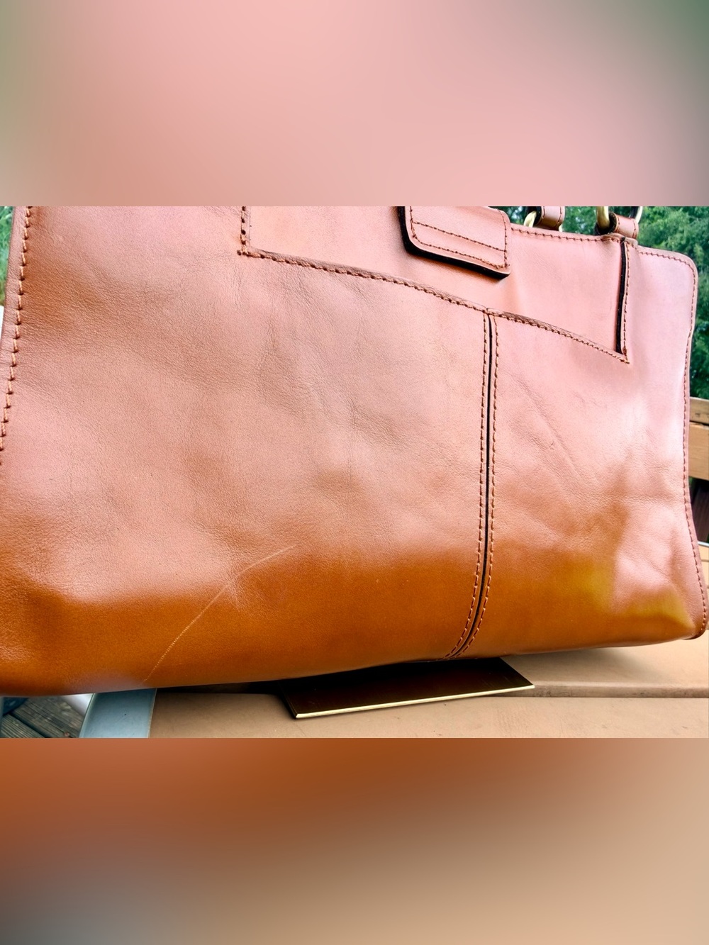 Patricia Nash Tooled Embossed Leather Satchel + Matching Wallet in Floral Cognac - Picture 6 of 16